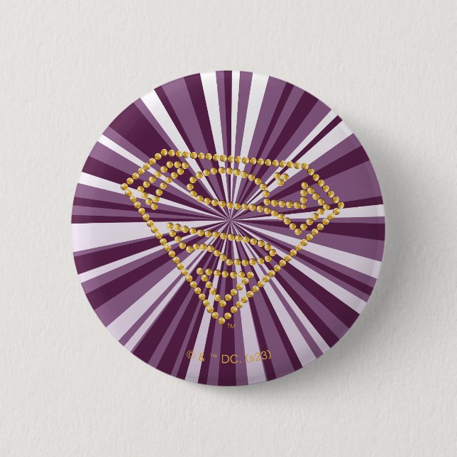 Bóton Redondo 5.08cm Supergirl Studed S-Shield (Frente)