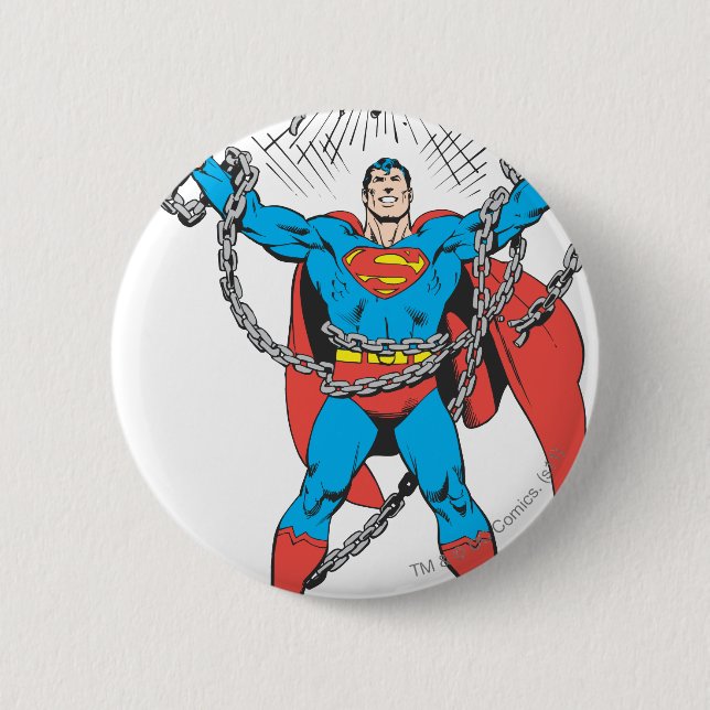 Bóton Redondo 5.08cm Superman Breaks Chains (Frente)