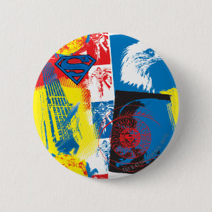 Bóton Redondo 5.08cm Superman Eagle Collage