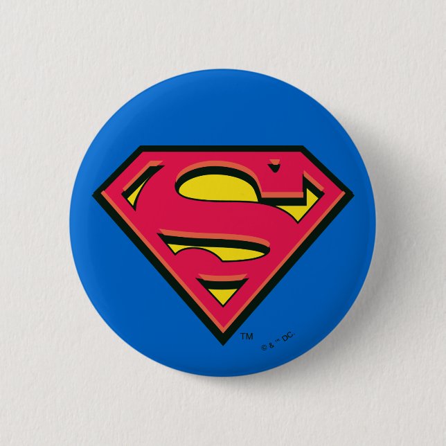 Bóton Redondo 5.08cm Superman S-Shield | Logotipo clássico (Frente)