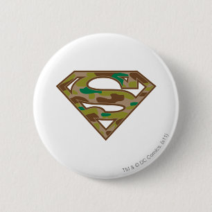 Bóton Redondo 5.08cm Superman S-Shield Logotipo de camuflagem