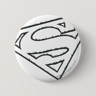 Bóton Redondo 5.08cm Superman S-Shield Logotipo Grunge para Sideways