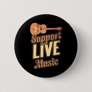 Bóton Redondo 5.08cm Suporte ao Live Music Musical Banda Indie Retro