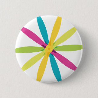 Bóton Redondo 5.08cm Suporte retro Desig do avião da flor da hélice do