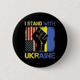 Bóton Redondo 5.08cm Support Ukraine I Stand With Ukraine Ukrainian Fla