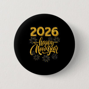 Bóton Redondo 5.08cm Suprimentos para Festa de Ano Novo 2026 Feliz Ano 