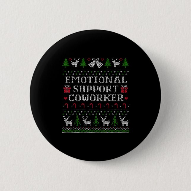 Bóton Redondo 5.08cm Suprt Coworker Retro Ugly Christmas Saying Quote  (Frente)