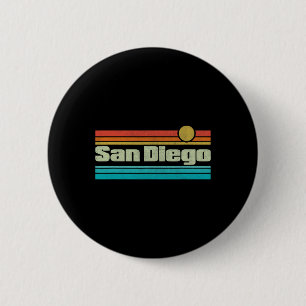 Bóton Redondo 5.08cm Surfismo Califórnia Ca San Diego anos 70 80
