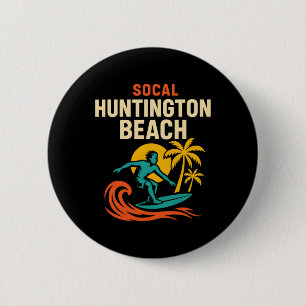 Bóton Redondo 5.08cm Surfista Socal Huntington Beach Vintage Masculino 