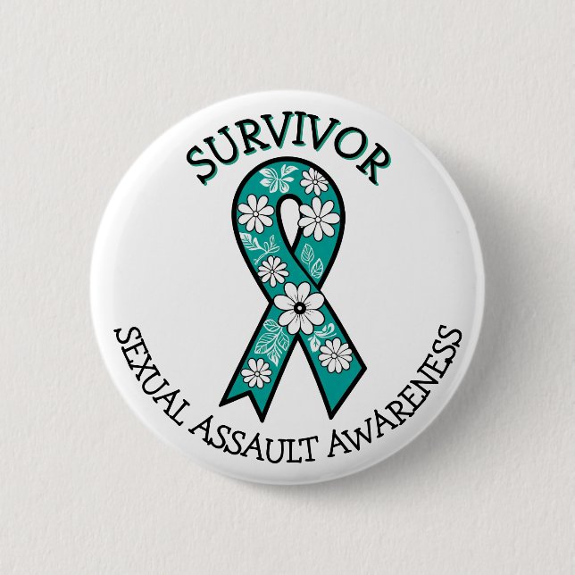 Bóton Redondo 5.08cm Survivor SA Teal Awareness Ribbon (Frente)