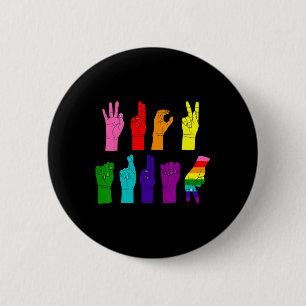 Bóton Redondo 5.08cm Sutil Idioma de Sinal Anti-Trump Lgbtq+ Resist