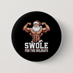 Bóton Redondo 5.08cm Swole De Workout De Natal Para O Natal Do Papai No