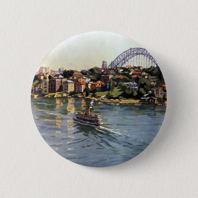 Bóton Redondo 5.08cm Sydney Harbor Austrália (Frente)