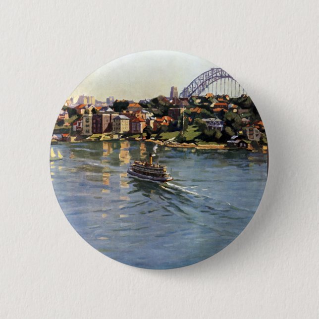 Bóton Redondo 5.08cm Sydney Harbor, Austrália (Frente)