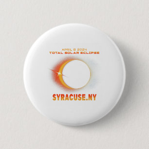 Bóton Redondo 5.08cm Syracuse New York Total Solar Eclipse 2024 1