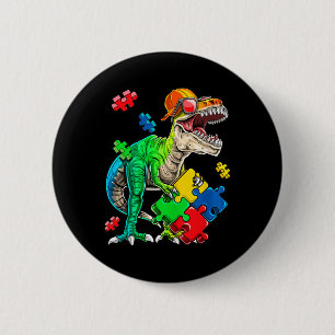 Bóton Redondo 5.08cm T Rex Dinossaur Autismo Autismo Quebra-cabeça Piec