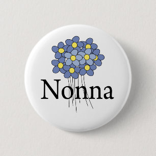 Bóton Redondo 5.08cm T-shirt azul bonito de Nonna da flor