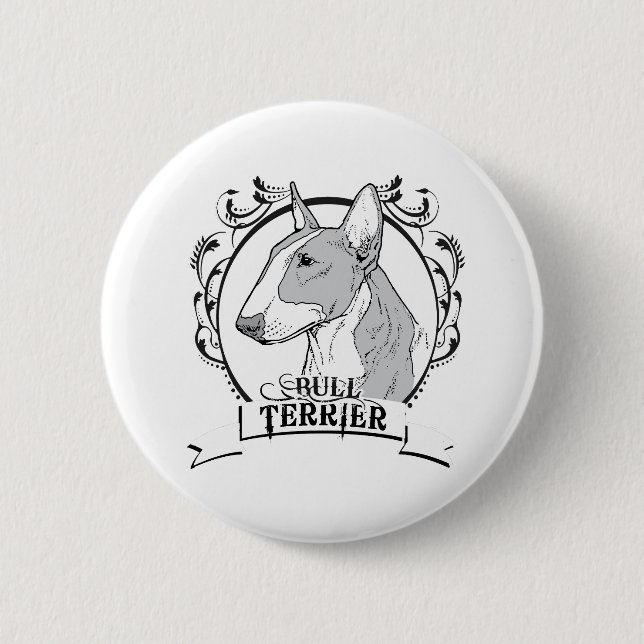 Bóton Redondo 5.08cm T-shirt de bull terrier (Frente)