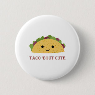Bóton Redondo 5.08cm Taco sobre Kawaii Taco