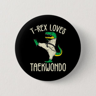 Bóton Redondo 5.08cm Taekwondo E Artes Marciais T-rex I Para Garota De 