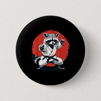 Bóton Redondo 5.08cm Taekwondo Raccoon Kickboxing Animall Jiu-Jitsu