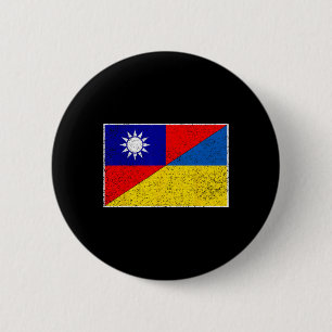 Bóton Redondo 5.08cm Taiwan Ucrânia Bandeira Taiwanesa Ucraniana Suport