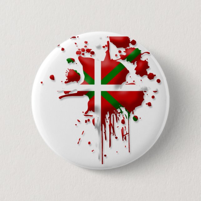 Bóton Redondo 5.08cm tarefa bandeira Basca Euskadi (Frente)