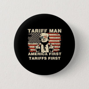 Bóton Redondo 5.08cm Tarifa Homem Funny Trump Tarrifs Memória América P