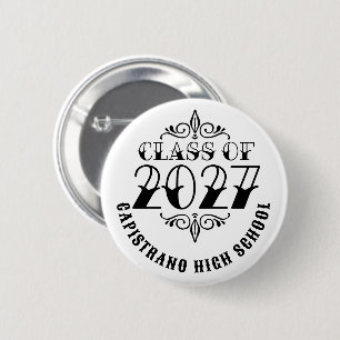 Bóton Redondo 5.08cm Tat-Style Gray Turma de 2027 Graduação