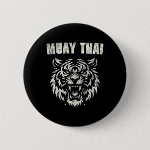 Bóton Redondo 5.08cm Tatuagem de luta de MMA Muay Thai Tigre Rugido Kic