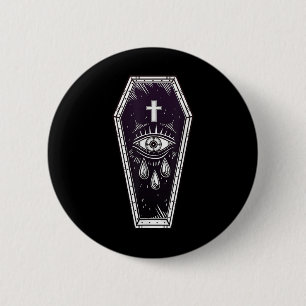 Bóton Redondo 5.08cm Tatuagem Flash Coffin - Pop Art Spookie Tee - Fiqu