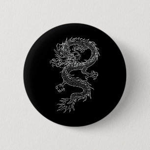 Bóton Redondo 5.08cm Tatuagem japonesa Dragão desenhando G japonês trad