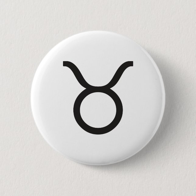 BÓTON REDONDO 5.08CM TAURUS, SÍMBOLO HOROSCÓPIO (Frente)