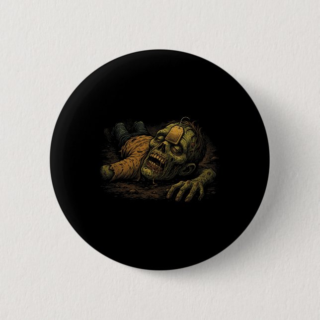 Bóton Redondo 5.08cm Teag Npc Zumbi - Meme de Halloween Engraçado de Ch (Frente)