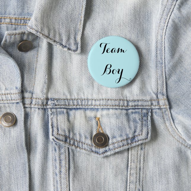 Bóton Redondo 5.08cm team boy gender reveal party button (In Situ)