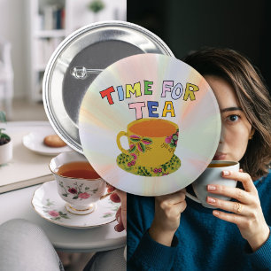 Bóton Redondo 5.08cm Teatime para uma xícara de chá de café