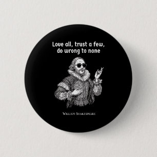 Bóton Redondo 5.08cm Teatro de Citação Engraçada de Shakespeare Literat