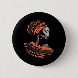 Bóton Redondo 5.08cm Tecido étnico Kente Envoltório de cabeça Mulher bo