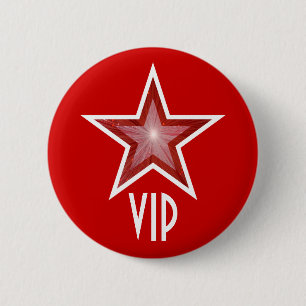 Bóton Redondo 5.08cm Tecla Red Star 'VIP' vermelho