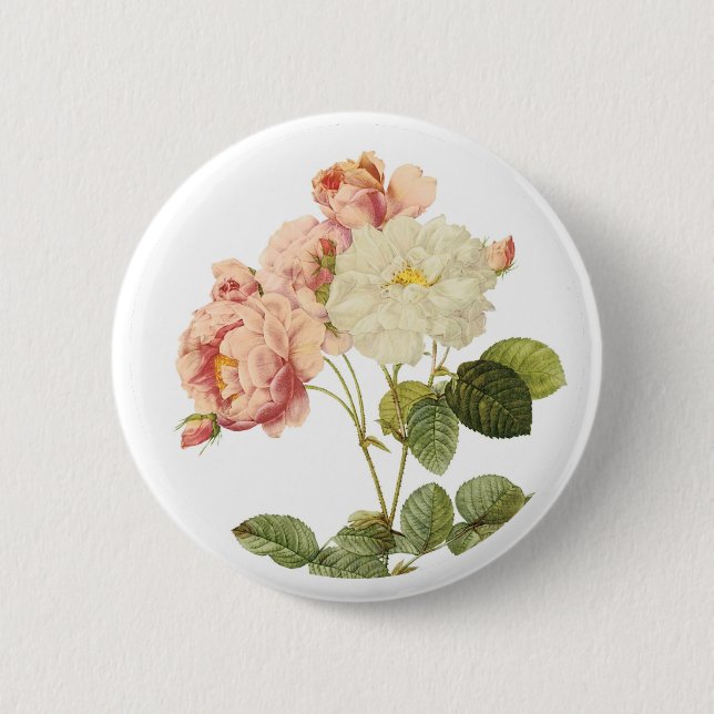Bóton Redondo 5.08cm Tecla Vintage Flowers 2 (Frente)