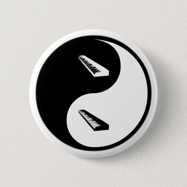Bóton Redondo 5.08cm Teclado de Yin Yang (Frente)