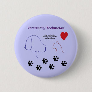 Bóton Redondo 5.08cm Técnico veterinário - impressões da pata em meu