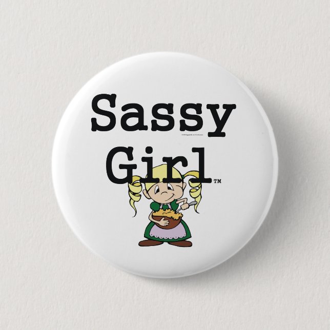 Bóton Redondo 5.08cm TEE Sassy Girl (Frente)