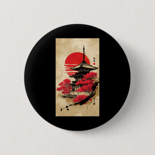Bóton Redondo 5.08cm Templo Japonês de Quioto - Tóquio