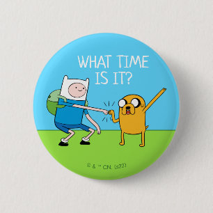 Bóton Redondo 5.08cm Tempo de Aventura   Finn & Jake Fist Bump