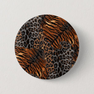 Bóton Redondo 5.08cm Tendência de pele de tigre-leopardo