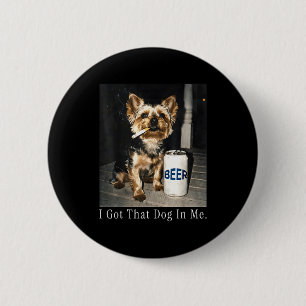 Bóton Redondo 5.08cm Tenho esse cachorro em yorkie engraçado fumando ci