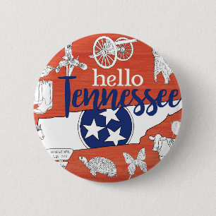 Bóton Redondo 5.08cm Tennessee State Symbols Volunteer State Images