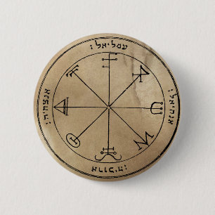 Bóton Redondo 5.08cm Terceiro Pentacle do botão de Saturn