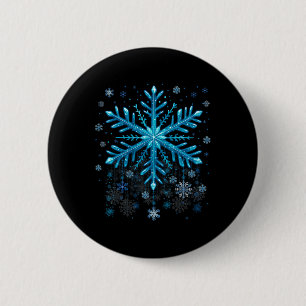 Bóton Redondo 5.08cm Ternos de Natal de Floco de Neve Azul de Inverno X